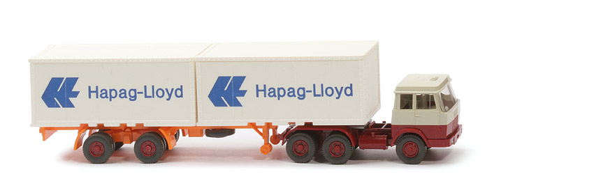 Hanomag-Henschel Container-Sattelzug - Hapag-Lloyd 2 x 20 ft , perlweiß/hellbraunrot - Hapag-Lloyd 4 ?