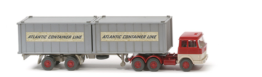 Hanomag-Henschel Container-Sattelzug - Atlantic Container Line 2 x 20 ft , silbern - 521/10a