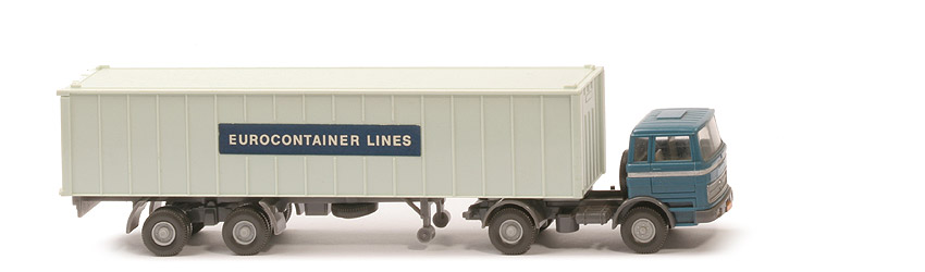 MB LPS 1620 Container-Sattelzug I - EUROCONTAINER LINES azurblau / staubgrau - 523/3b