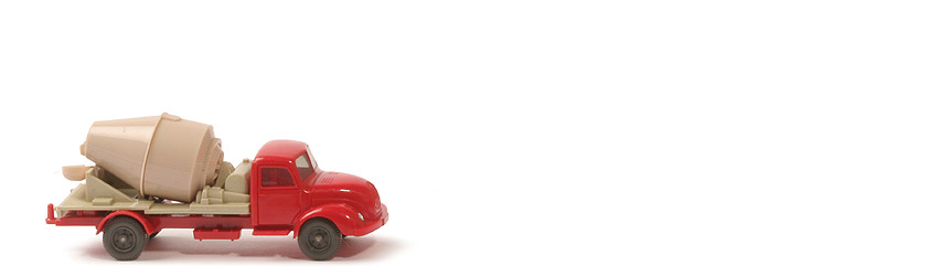 Magirus S 3500 Betontransporter - o. Blinker, Tr. rotelfenbein, Aufb. hellgrünbeige - 532/6 ?