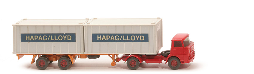 Henschel HS 16 Container-Sattelzug - Kabine rot, Bolzen dünn - Hapag-Lloyd - ?