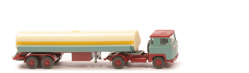 Scania 110  Flüssiggas-Tanksattelzug Frigen - türkis / hellbraunrot, Tank creme - 805/1 ?