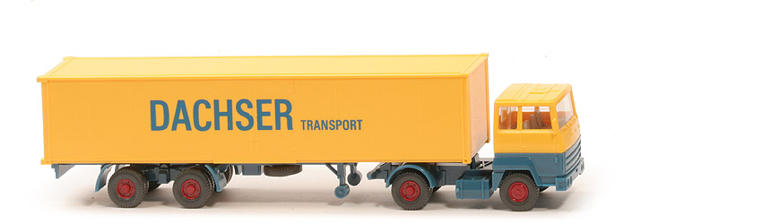 Ford Transcontinental Koffer-Sattelzug  - Dachser, gelb/azurblau - 540/30 Vors.