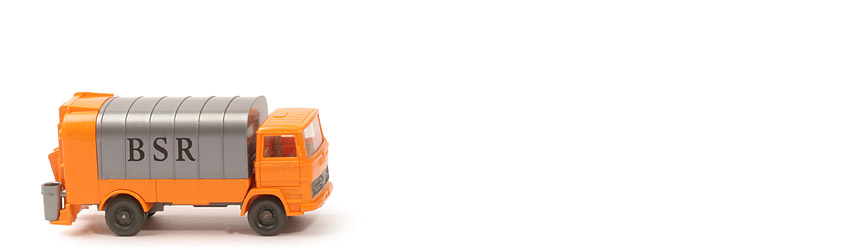 MB LP 1317 Müllwagen mit Spiegeln - BSR - Werbemodell - m. Lkr und Spiegeln - BSR (1) b