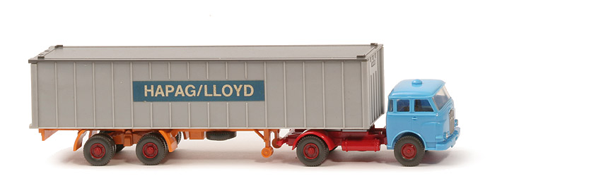 MAN 10.230 Container-Sattelzug HL - FH babyblau, CH rot, Aufl. orangegelb, KöBo stark - Hapag-Lloyd 1?