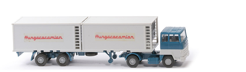 Ford Transcontinental Container-Sattelzug  - azurblau/altweiß, Hungarocamion  - 540/32 (?)