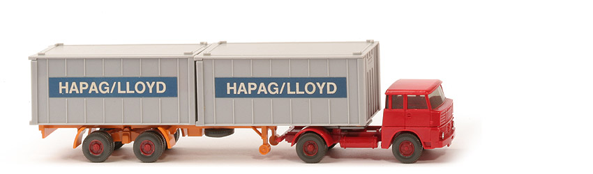 Henschel HS 14 Container-Sattelzug - Kabine rot, Bolzen dünn - Hapag-Lloyd - ?