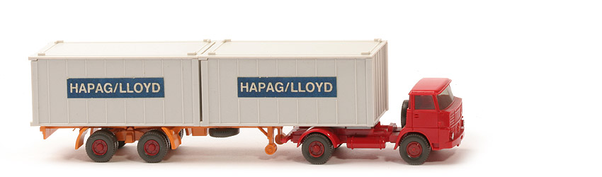 Henschel HS 16 Container-Sattelzug - Kabine rot, Bolzen stark - Hapag-Lloyd - ?