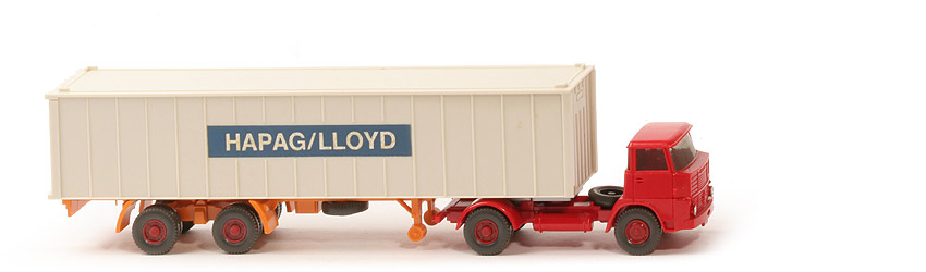 Henschel HS 16 Container-Sattelzug - Kabine rot, Bolzen stark - Hapag-Lloyd - ?