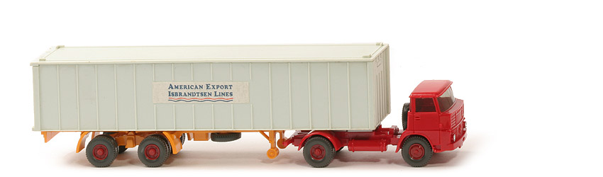 Henschel HS 16 Container-Sattelzug - AMERICAN EXPORT ..., 1 x 40 ft papyrusweiß, KöBo stark - American Export