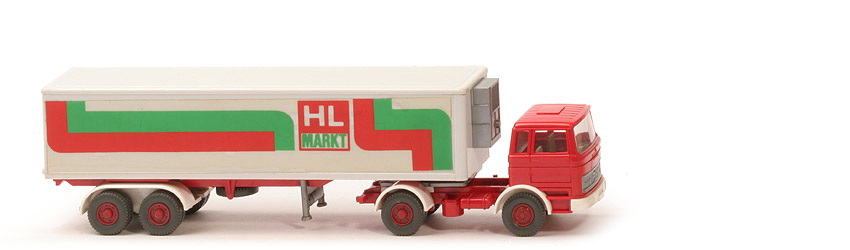 MB LPS 1620 Tiefkühlsattelzug neuer Auflieger - HL-Markt, Chassis rot - HL-Markt