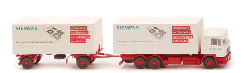 MAN F 90 Wechselpritschen-Lastzug - Siemens - Mobilfunknetz - Einlage ohne "CeBIT 93" - Siemens (43) a