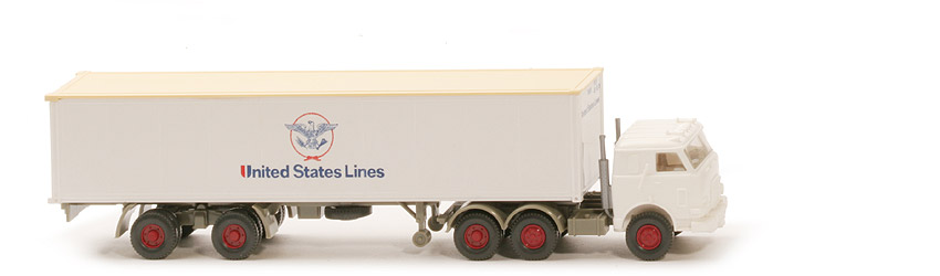 US-Zugmaschine Container-Sattelzug - United States Lines mit Frontdruck, Dach hellbeige - United States Lines (2) a