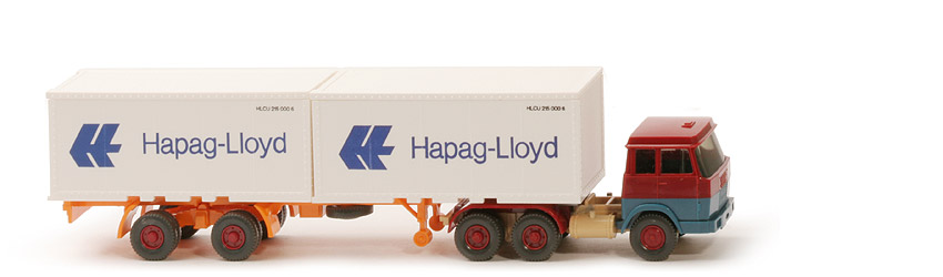 Hanomag-Henschel Container-Sattelzug - Hapag-Lloyd 1 x 40 ft, FH hellbraunrot/azurblau CH hellbeige - Hapag-Lloyd 4?