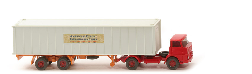 Henschel HS 16 Container-Sattelzug - AMERICAN EXPORT ..., 1 x 40 ft papyrusweiß, KöBo dünn - American Export