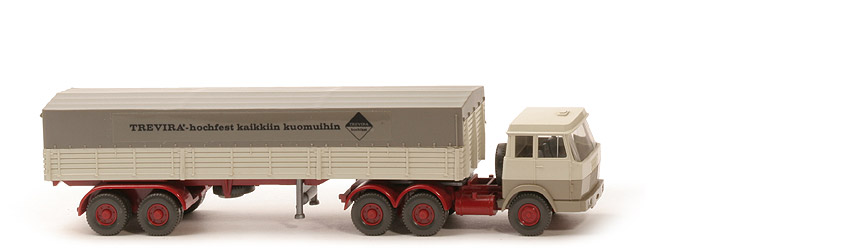 Hanomag Henschel Pritschen-Sattelzug - Trevira finnisch, FH perlweiß/olivgrau, PR perlweiß - Trevira ~