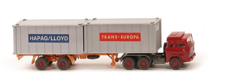 Magirus 235 D Container-Sattelzug - Hapag-Lloyd - Trans-Europa 2 x 20 ft - Hapag-Lloyd 2e ~