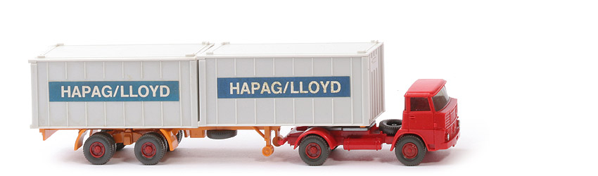 Henschel HS 16 Container-Sattelzug - Kabine rot, Bolzen stark - Hapag-Lloyd - ?