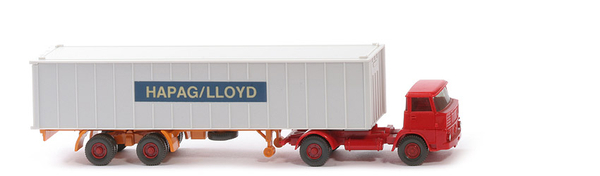 Henschel HS 16 Container-Sattelzug - Kabine rot, Bolzen stark - Hapag-Lloyd - ?