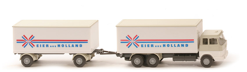 Hanomag Henschel Kofferlastzug - Eier aus Holland, FH perlweiß/weiß, Dach perlweiß - 440/8k
