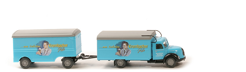 Magirus Merkur Rundhauber Koffer-Lkw m- Anhänger (2007) - Krombacher - nicht erfasst