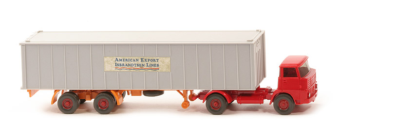 Henschel HS 16 Container-Sattelzug - AMERICAN EXPORT ..., 1 x 40 ft silbergrau, KöBo stark - American Export