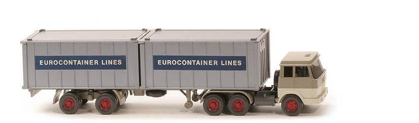 Hanomag-Henschel Container-Sattelzug - Eurocontainer Lines 2 x 20 ft  silbern - 521/7a