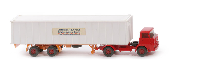 Henschel HS 16 Container-Sattelzug - AMERICAN EXPORT ..., 1 x 40 ft weiß, KöBo stark - American Export