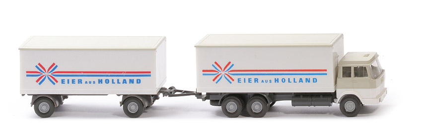 Hanomag Henschel Kofferlastzug - Eier aus Holland, FH perlweiß/weiß, Dach perlweiß - 440/8k