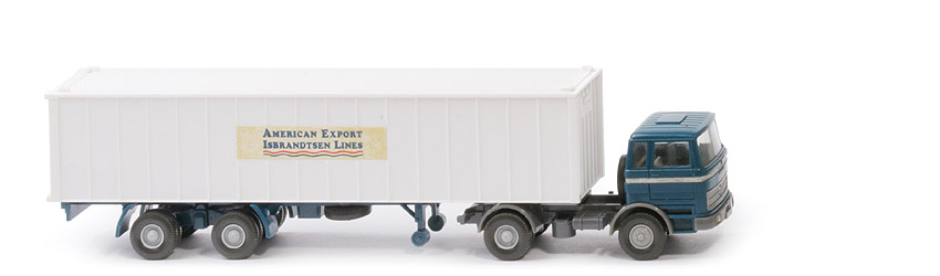 MB LPS 1620 Container-Sattelzug I - AMERICAN EXPORT ozeanblau / staubgrau - 523/5b