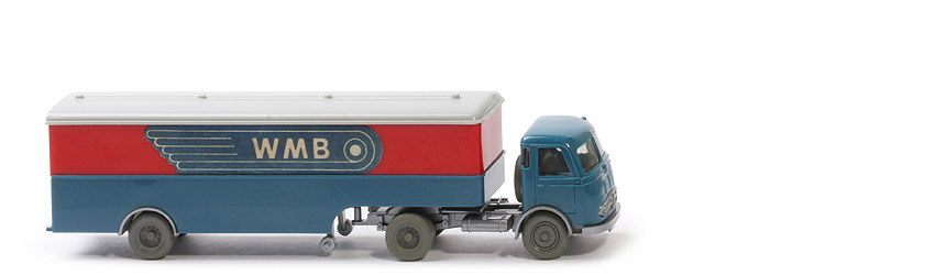 MB LPS 332 Pullman - Großer Koffer-Sattelzug - WMB - FH azurblau - Aufl. rot / azurblau - 513/2d