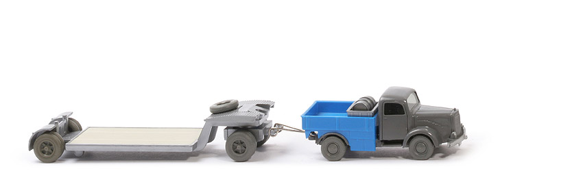 MB L 5000 S  Alter Schwergut-Zug - FH, CH, basaltgrau, PR himmelblau, AH geschlossen - 492/5f