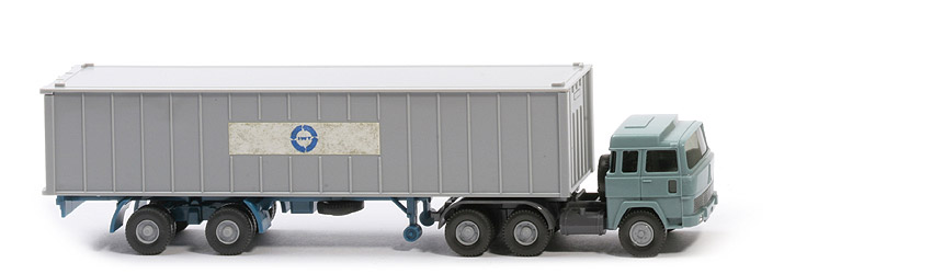 Magirus 235 D Container-Sattelzug - IWT, Alu-Container 40 ft, Papieraufkleber  - IWT ?