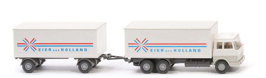 Hanomag Henschel Kofferlastzug - Eier aus Holland, FH weiß/grauweiß, Dach grauweiß - 440/8c