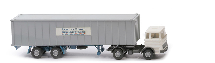 MB LPS 1620 Container-Sattelzug I - AMERICAN EXPORT azurblau / staubgrau - 523/5b
