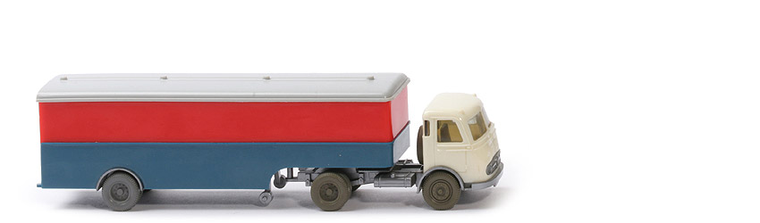 MB LPS 332 Pullman - Großer Koffer-Sattelzug - unbeschriftet - FH cremeweiß - Aufl. orangerot / azurblau - 513/1 ?