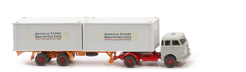 MAN 10.230 Container-Sattelzug - American Export, FH achatgrau, CH rot, Aufl. orangegelb, KöBo stark - American Export ?