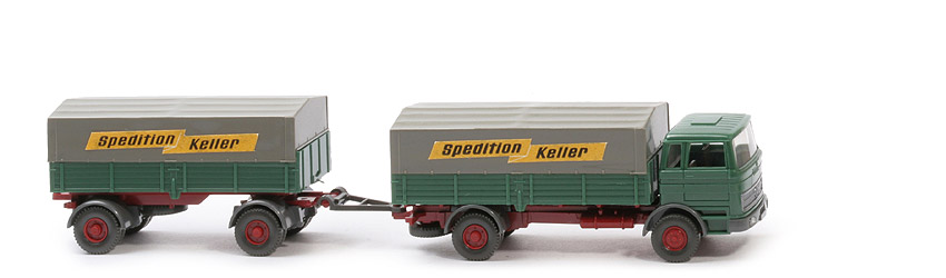 MB LP 1620 Lastzug - Spedition Keller, kieferngrün / hellbraunrot - Keller 2