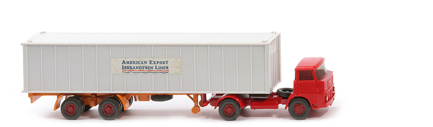 Henschel HS 16 Container-Sattelzug - AMERICAN EXPORT ..., 1 x 40 ft weiß, KöBo dünn - American Export