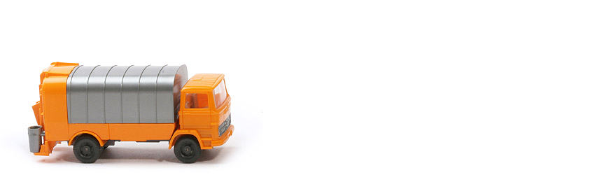 MB LP 1317 Müllwagen ohne Spiegel - mit KUKA - orangegelb - 643/13b