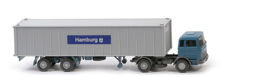 MB LPS 1620 Container-Sattelzug II - Hamburg, azurblau / basaltgrau - nicht erfasst