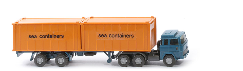 Magirus 235 D Container-Sattelzug - sea containers, 2 x 20 ft , Cont. gelborange - nicht erfasst