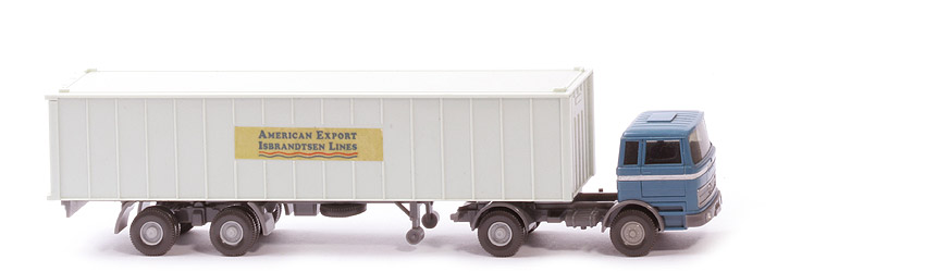 MB LPS 1620 Container-Sattelzug I - AMERICAN EXPORT hellazurblau / staubgrau - 523/5b