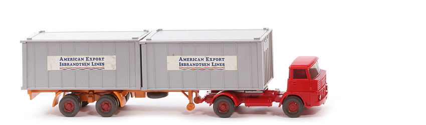 Henschel HS 16 Container-Sattelzug - AMERICAN EXPORT ..., 2 x 20 ft weiß, KöBo stark - American Export