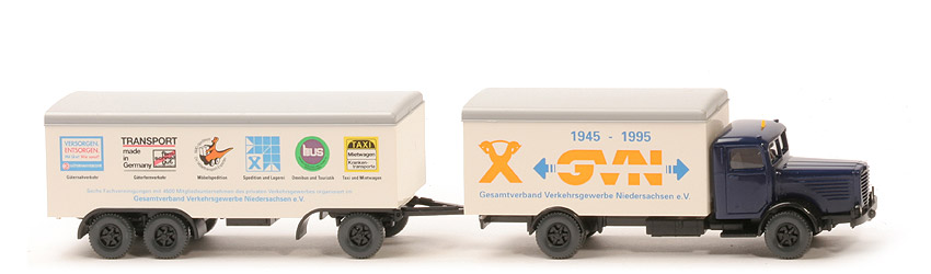 Büssing 8000 Typ 3, Koffer-Anhängerzug - GVN, Werbemodell ohne Werbeeinlage - GVN