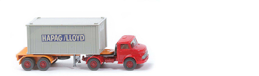 MB LS 1413 Container-Sattelzug 20 ft - Hapag-Lloyd gerippt, große Schrift, Beschriftung RÖWA - Hapag-Lloyd (1413) ?