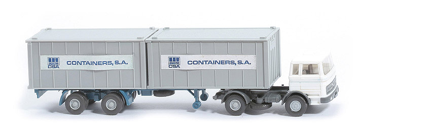 MB LPS 1620 Container-Sattelzug - CSA, gerippte 20 ft Cont. mit Aufkleber - Container SA