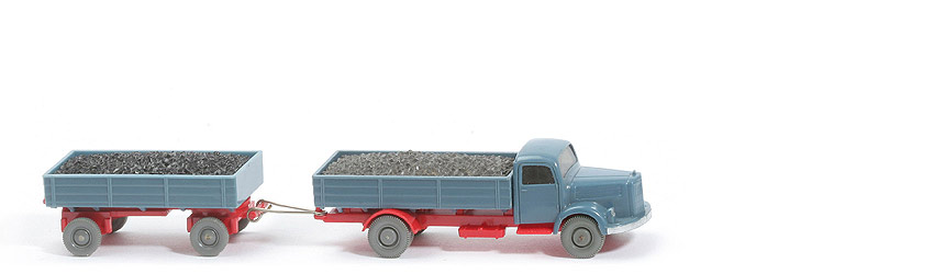 MB L 3500 Pritsche mit Kohlenladung - FH, PR mattgraublau /  CH rot - 430/14h