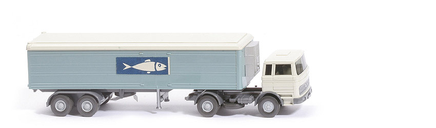 MB LPS 1620 Tiefkühlsattelzug alter Auflieger - Vorserie perlweiß, Fisch - 528/Vors. C