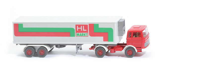 MB LPS 1620 Tiefkühlsattelzug neuer Auflieger - HL-Markt, Chassis basaltgrau (vermutlich FAKE) - HL-Markt